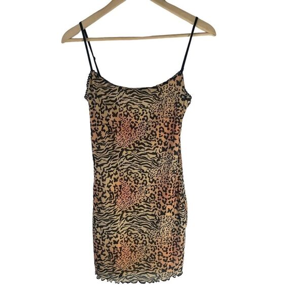 Princess Polly Autumn Print Bodycon Mini Dress Sz 6 - Picture 3 of 9